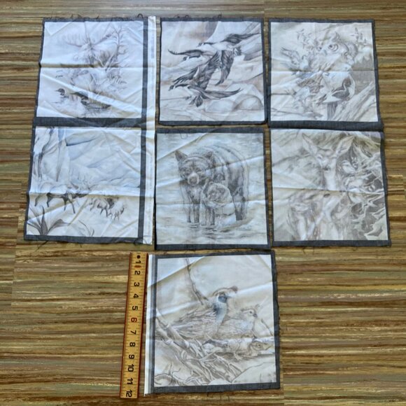 Jody Bergsma North American Wildlife & Birds Fabric Panels 7 Designs 11" Squares - Picture 6 of 6